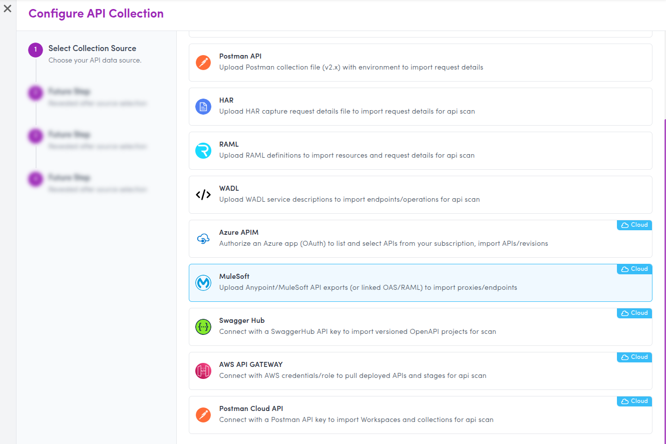 Creating a Collection – Set Up API source for Scanning