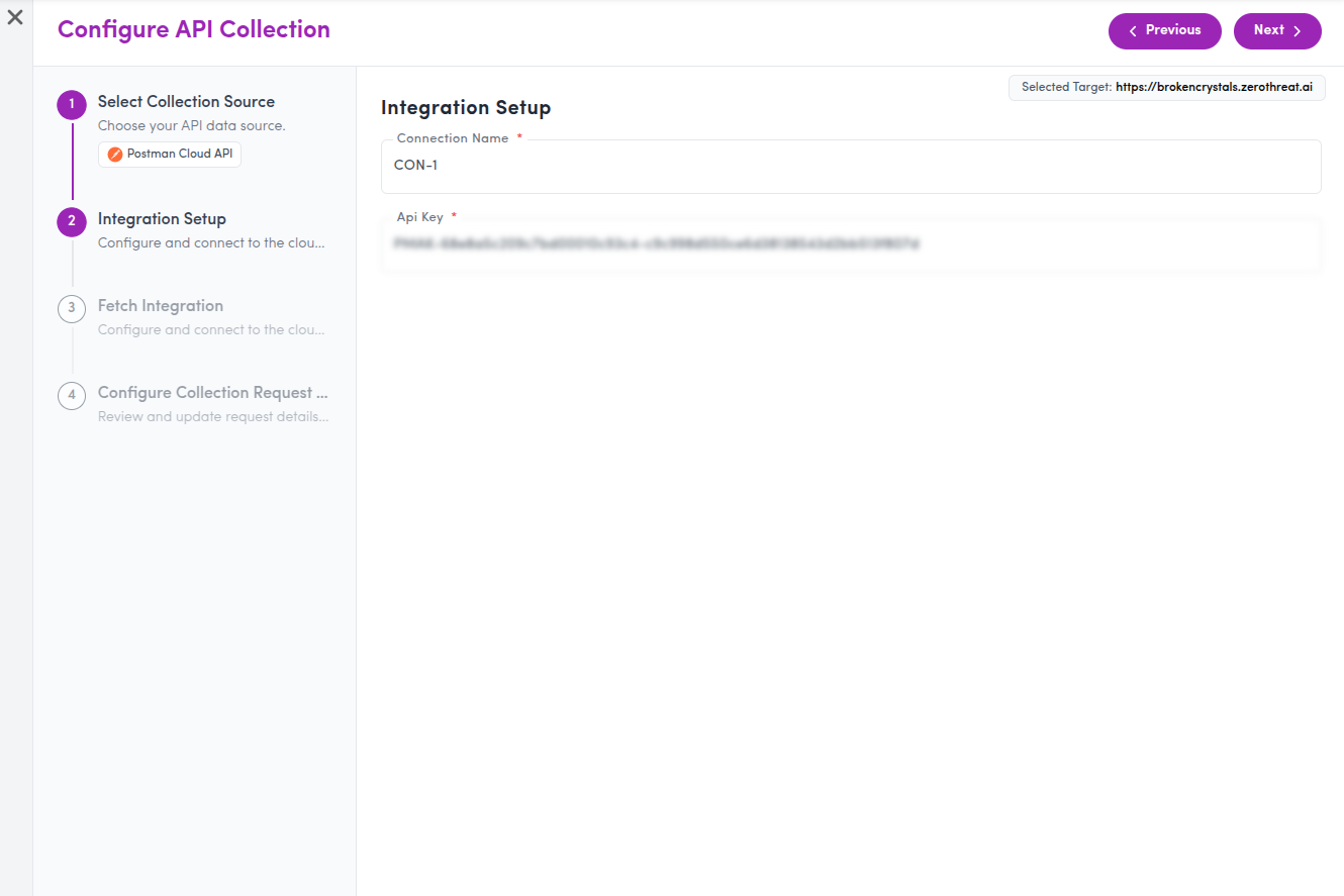 Creating a Collection – Set Up API source for Scanning