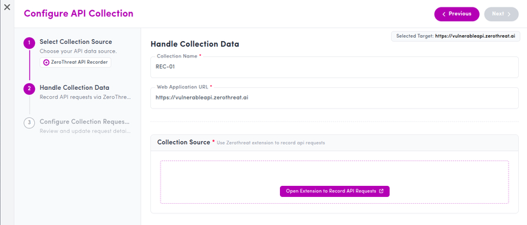 Creating a Collection – Set Up API source for Scanning